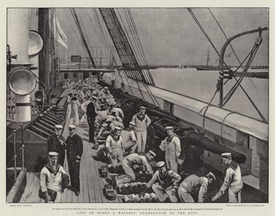 Life on Board a Warship, Examination of the Kits by Joseph Nash